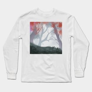 winter landscape with trees Long Sleeve T-Shirt